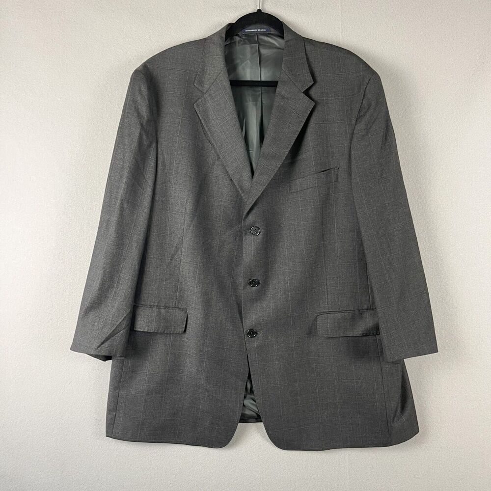 Loro Piana Daniel Cremieux‎ Wool Blazer Mens 48R Gray Windowpane Classic Career